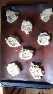Barley flour peanut butter cookies ready for the oven