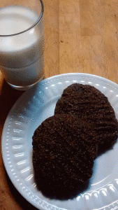 Mocha cookies made with barley flour - together with milk!