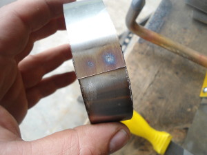 Completed spot welded stainless steel English muffin rings