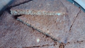 Wedges of the giant whole grain cookie - before gobbling