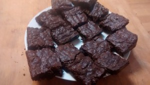 Super chocolaty brownies  made with whole barley flour