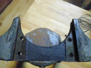 View of stand mixer base with head removed