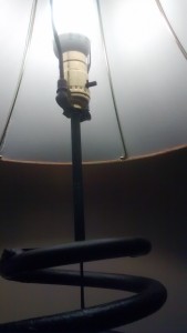 Upper segment of the lamp - showing how the light base is mounted