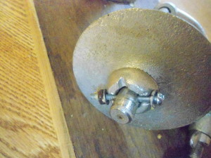 Replace the cotter pin holding the rotating burr in place with a bolt (in this case a #8)