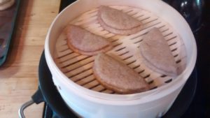 whole wheat buns in steamer