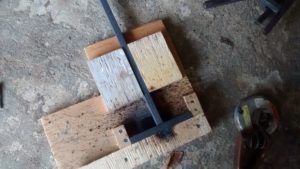 Plywood jig for welded T's 